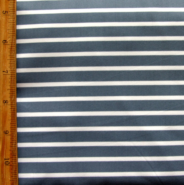 Slate Grey and White Stripe Nylon Lycra Swimsuit Fabric