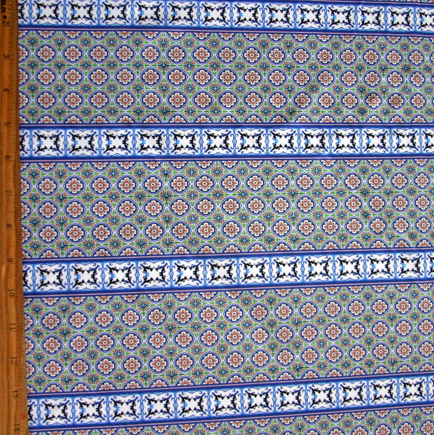 Small Mosaic Tile Stripe Nylon Lycra Swimsuit Fabric