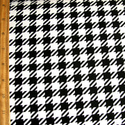 Small Black Houndstooth on White Nylon Lycra Swimsuit Fabric