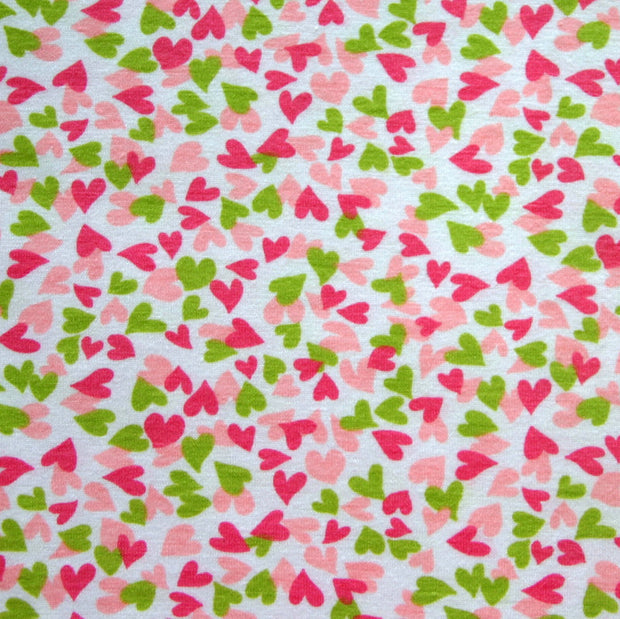 Spring has Sprung Hearts Cotton Spandex Knit Fabric