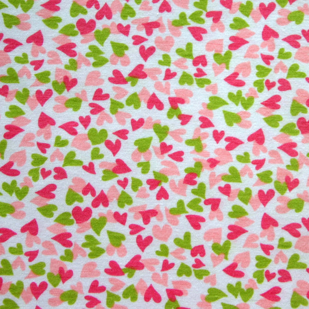 Spring has Sprung Hearts Cotton Knit Fabric