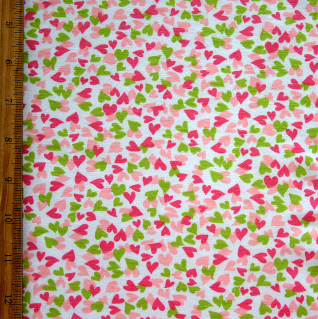 Spring has Sprung Hearts Cotton Knit Fabric