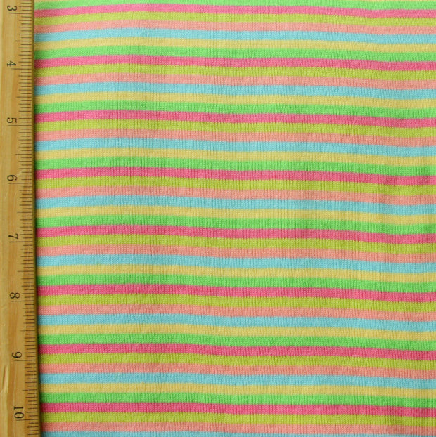 Spring Narrow Stripe Cotton Knit Fabric