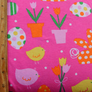 Spring Pink Cotton Lycra Knit Fabric