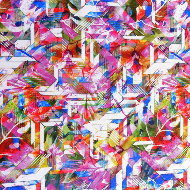 Stained Glass Abstract Nylon Spandex Swimsuit Fabric