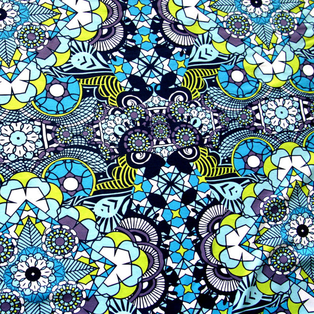 Stained Glass Window  Nylon Lycra Swimsuit Fabric