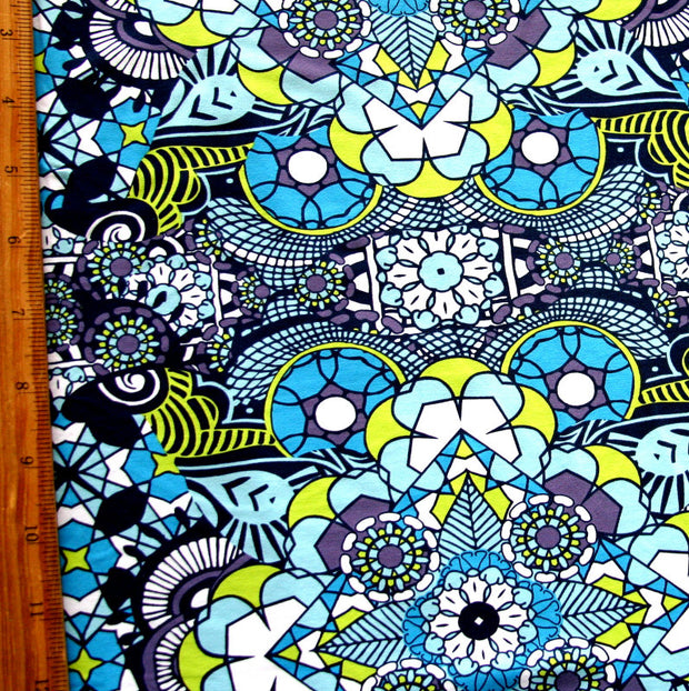 Stained Glass Window  Nylon Lycra Swimsuit Fabric