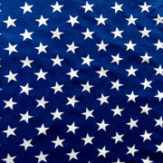 White Stars on Royal Blue Cotton Knit Fabric