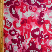 Tokidoki Stylish Girls Camo Cotton Knit Fabric, Pink Colorway - 17" Remnant Piece