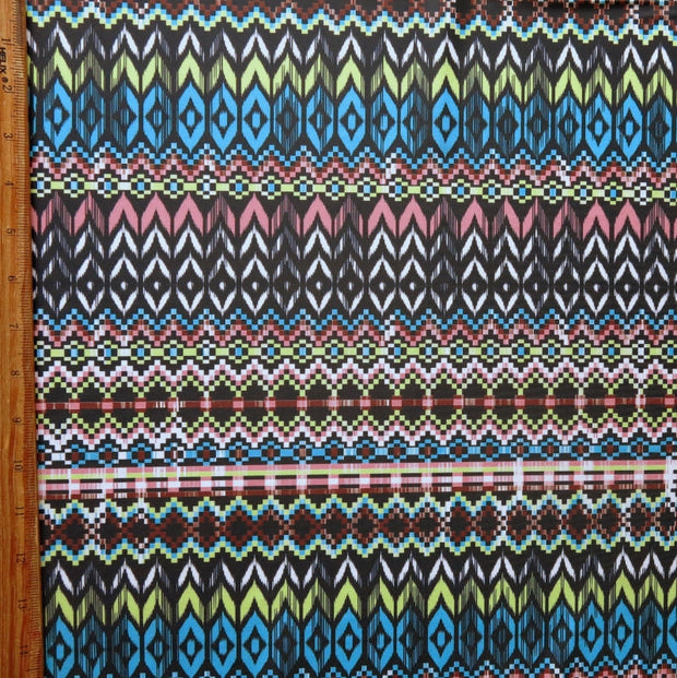 Sunset Ikat Stripe Poly Spandex Swimsuit Fabric