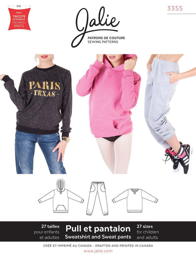 Sweatshirt. Hoodie, and Sweatpants Sewing Pattern by Jalie