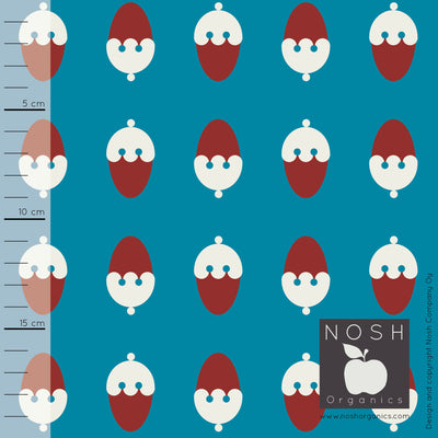 Sweet Cone Cotton Lycra Knit Fabric by Nosh Organics, Petrol Blue Colorway