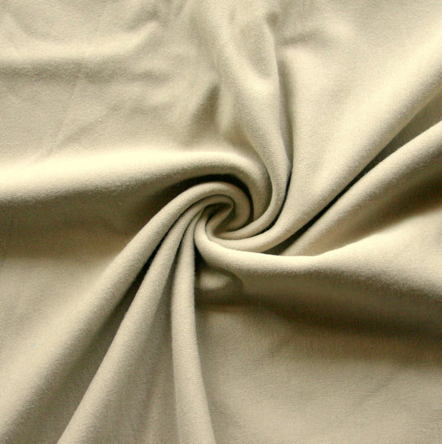 Tan Bamboo Cotton Lycra French Terry Fabric