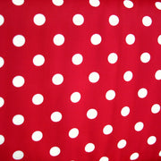 Tan Polka Dots on Red Nylon Lycra Swimsuit Fabric