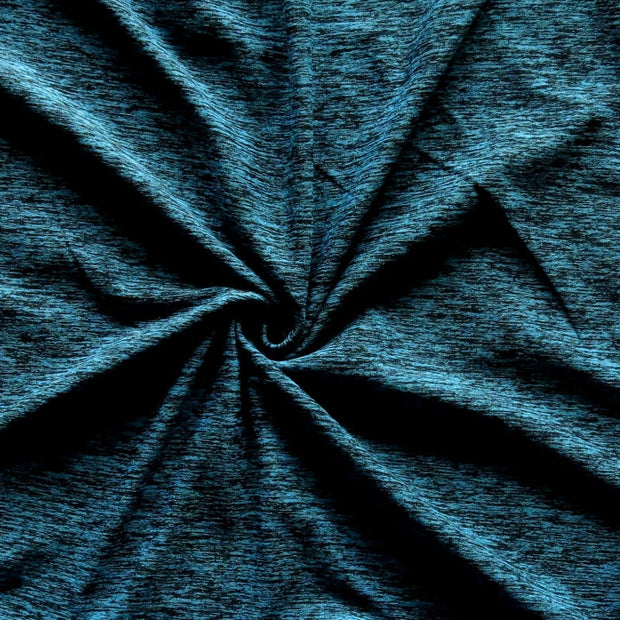 Teal/Black Marl Poly Spandex Jersey Knit Fabric