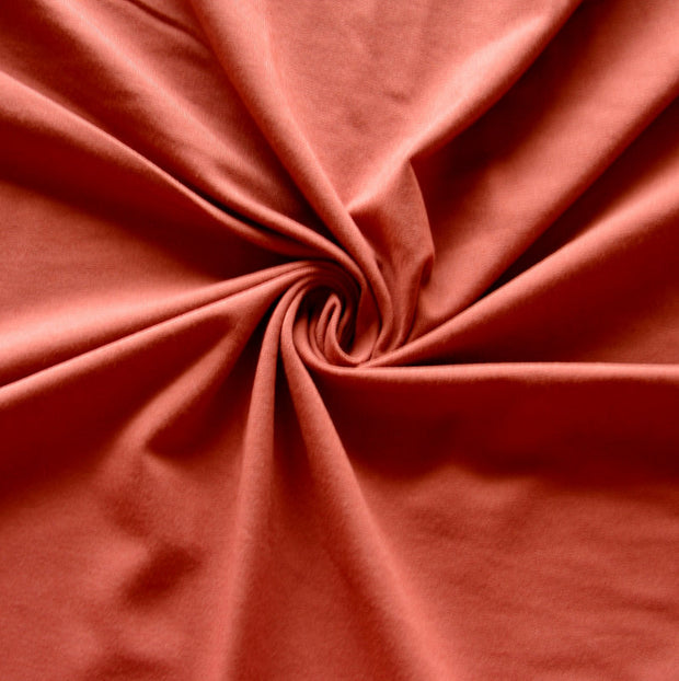 Terra Cotta Bamboo Organic Cotton Spandex Jersey Knit Fabric - 30" Remnant
