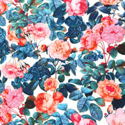 White Texas Rose Nylon Spandex Swimsuit Fabric