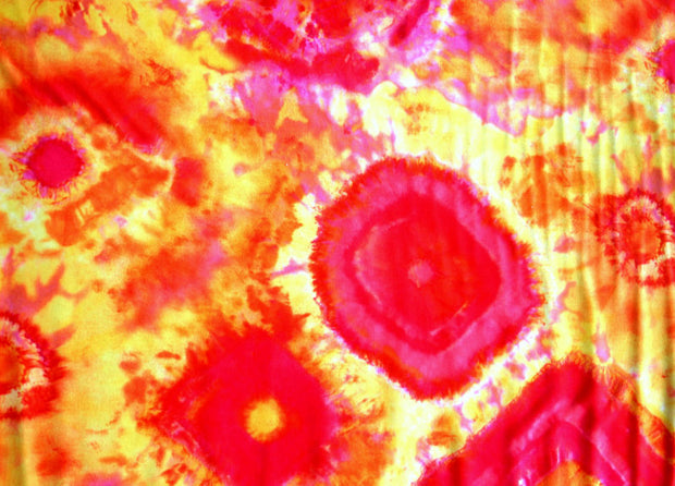 Pink/Yellow/Orange Tie Dye Knit Fabric - 24" Remnant Piece