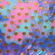 Tie Dye with Gold Foil Dots Nylon Spandex Swimsuit Fabric
