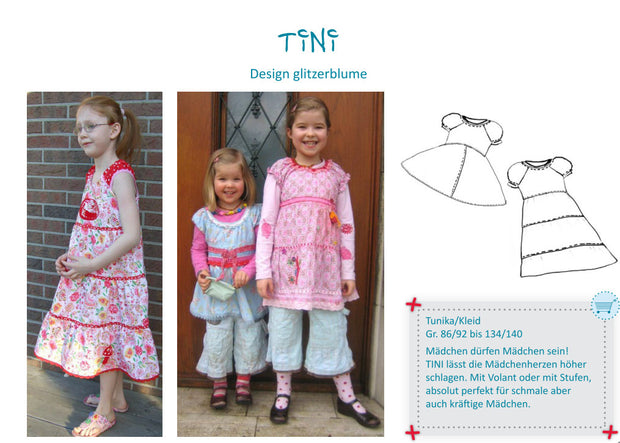 Tini Peasant Blouse and Dress Sewing Pattern by Farbenmix