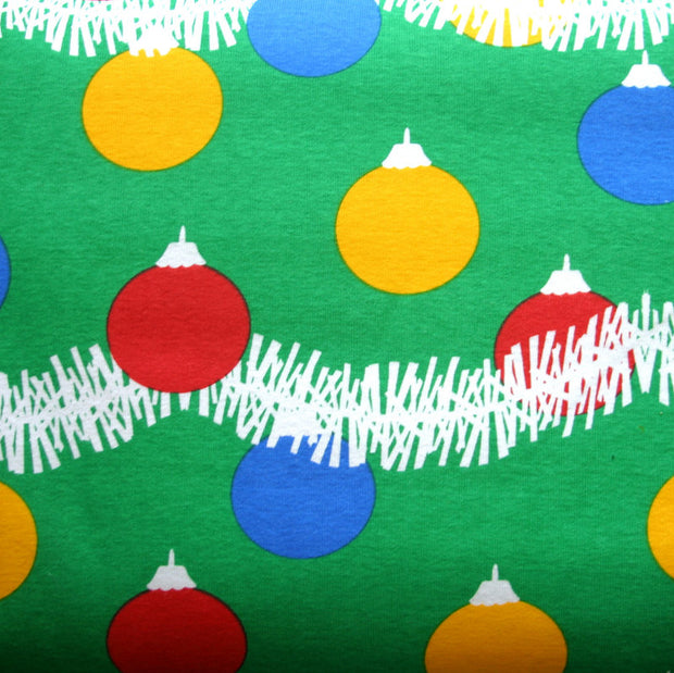 Tinsel and Ornaments Cotton Knit Fabric