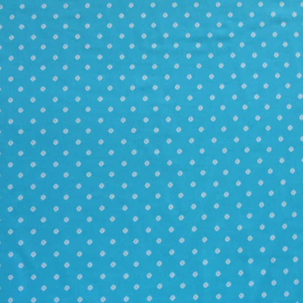 Tiny White Diamonds on Turquoise Blue Nylon Lycra Swimsuit Fabric