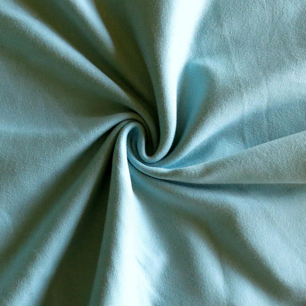 Tranquil Blue Cotton Heavy Rib Knit Fabric