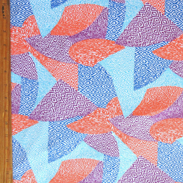 Abstract Triangle Patchwork Nylon Spandex Swimsuit Fabric