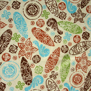 Tribal Masks and Symbols Microfiber Boardshort Fabric