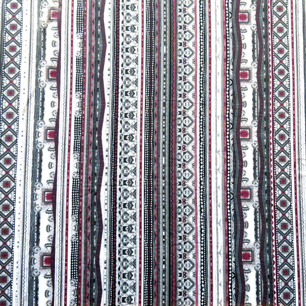Grey/Berry Vertical Abstract Poly Spandex Swimsuit Fabric