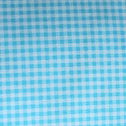 Turquoise and White Gingham Cotton Lycra Knit Fabric