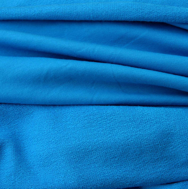 Turquoise Blue Cotton Lycra French Terry Fabric