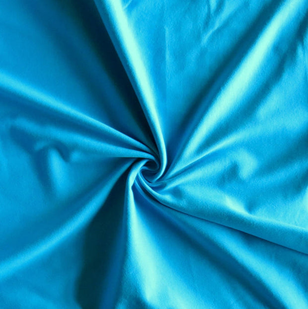 Turquoise 10 oz. Cotton Lycra Jersey Knit Fabric