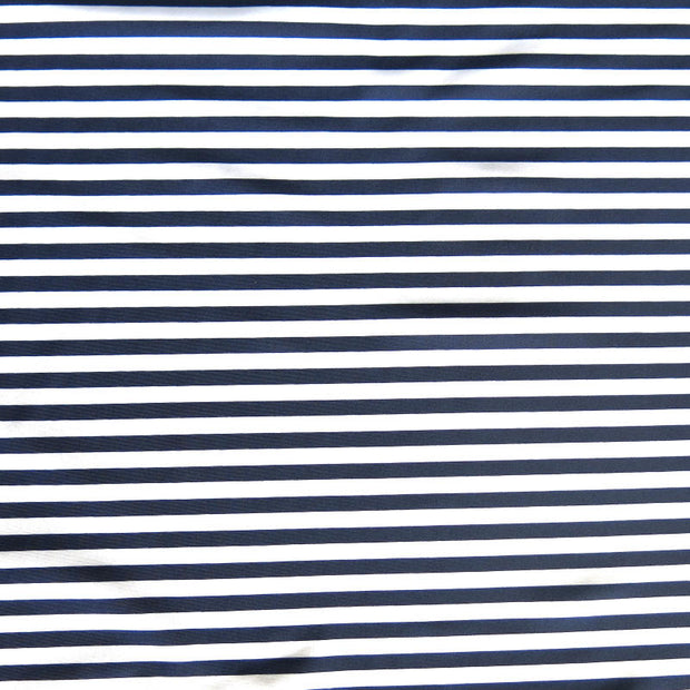 Navy and White 1/4 inch Stripe Nylon Spandex Swimsuit Fabric