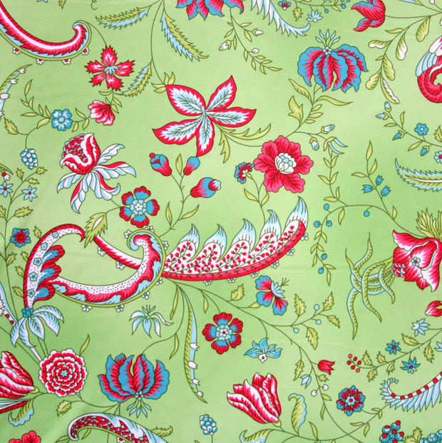 Viney Floral on Mint Nylon Lycra Swimsuit Fabric