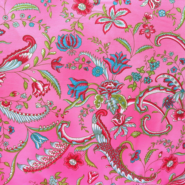 Viney Floral on Pink Nylon Spandex Swimsuit Fabric