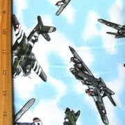 Vintage Bomber Plane Cotton Knit Fabric