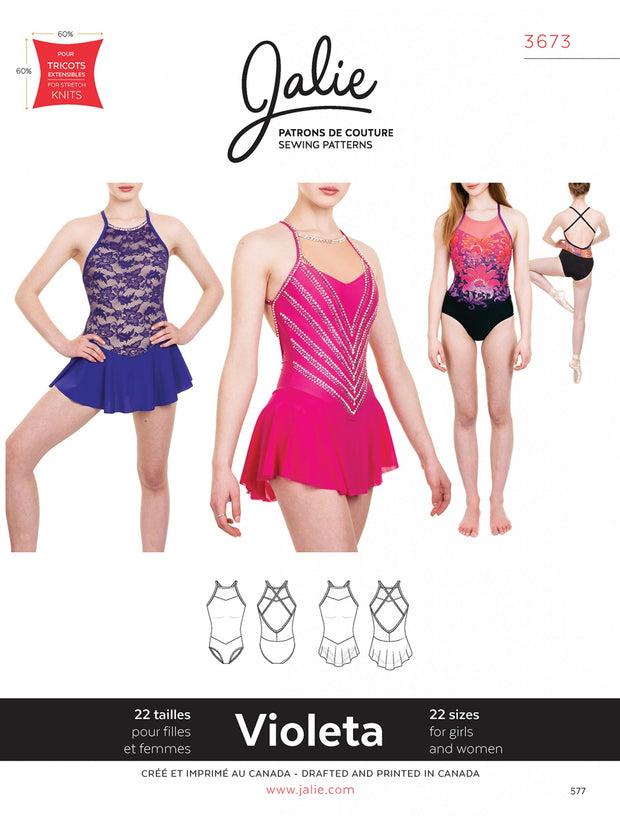 Violeta Open Back Leotard and Dress Sewing Pattern by Jalie