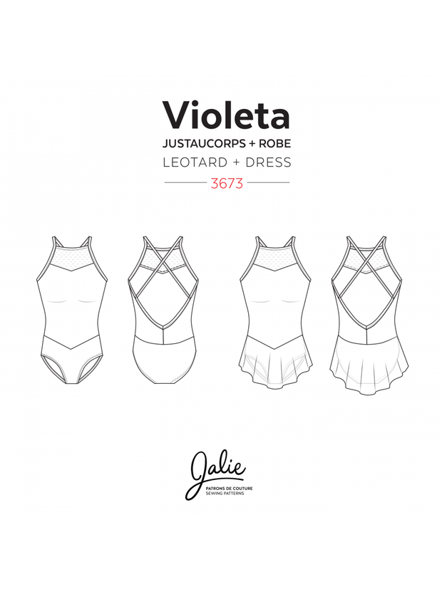 Violeta Open Back Leotard and Dress Sewing Pattern by Jalie