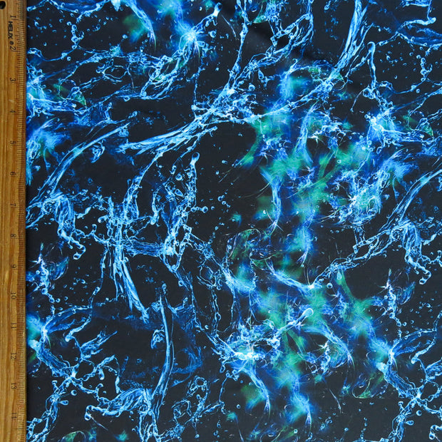 Waterburst Black Poly Spandex Swimsuit Fabric