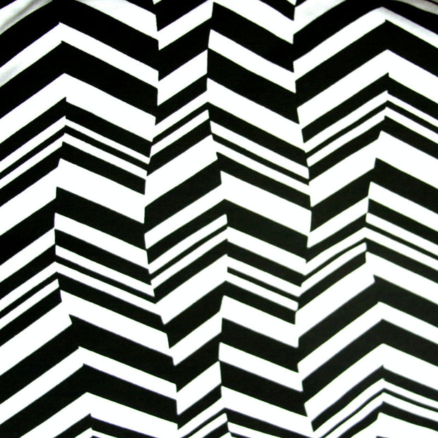 Wavy Chevrons Cotton Lycra Knit Fabric