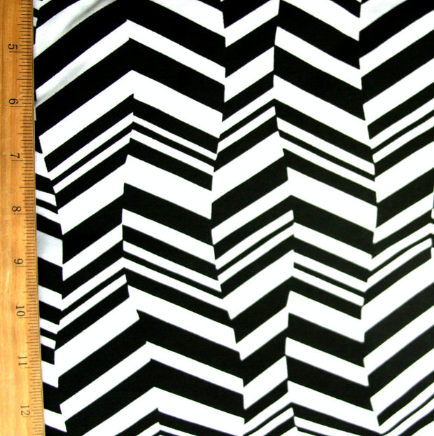 Wavy Chevrons Cotton Lycra Knit Fabric