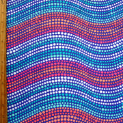 Wavy Dots on Purple Nylon Lycra Swimsuit Fabric - 11" Remnant
