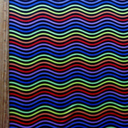 Wavy Rainbow Stripe Nylon Spandex Swimsuit Fabric
