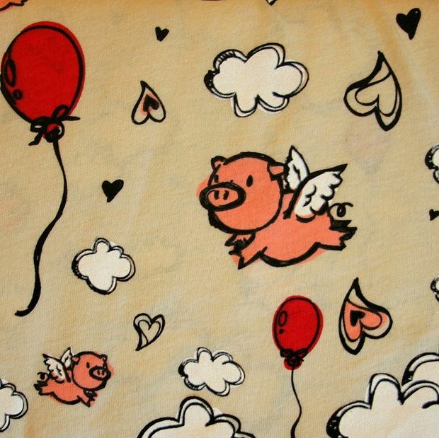 When Pig's Fly Cotton Knit Fabric