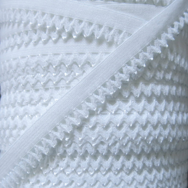 White 1/2" Picot Decorative Elastic Trim