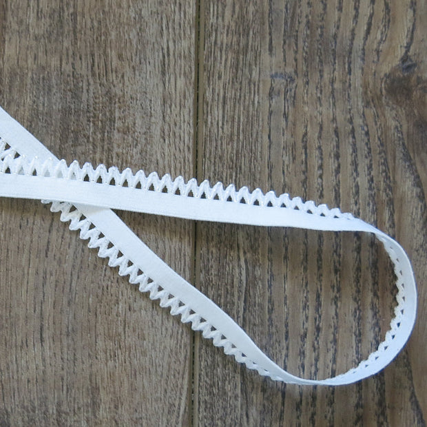 White 1/2" Picot Decorative Elastic Trim