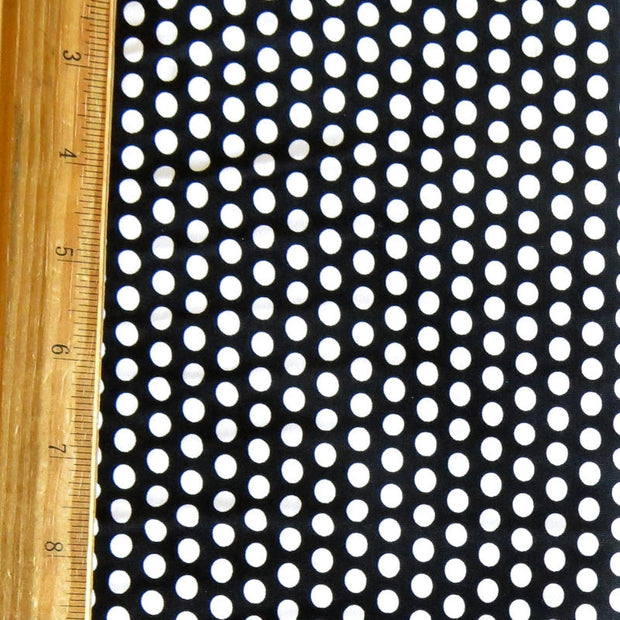 White Aspirin Dot on Black Nylon Spandex Swimsuit Fabric