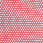 White Aspirin Polka Dots on Coral Nylon Spandex Swimsuit Fabric