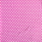 White Aspirin Polka Dots on Jazzberry Pink Nylon Spandex Swimsuit Fabric